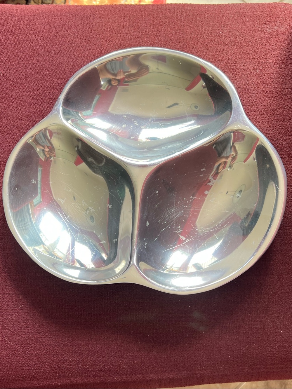 Nambe 589A Three Compartment Serving Dish Platter Tray